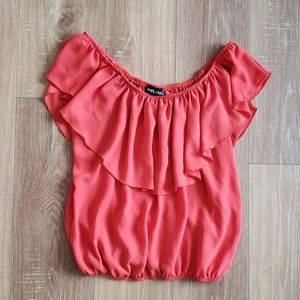 Orange Blouse/Off the Shoulder Top